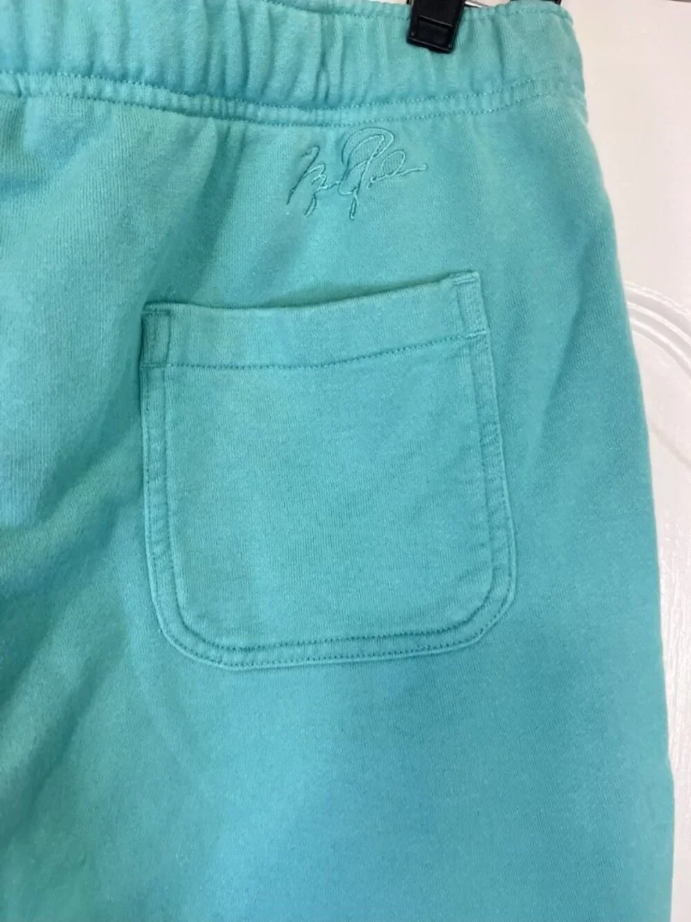 Mens Fleece Shorts Jordan Essentials Sz M Washed Teal Jumpman Logo Raw Hem Terry